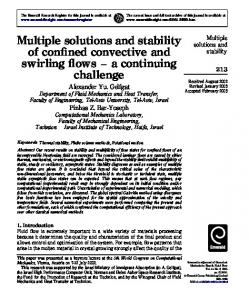 Multiple solutions and stability of confined convective and swirling ...