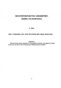 MULTISYMPLECTIC GEOMETRY: