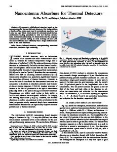 Nanoantenna Absorbers for Thermal Detectors - Ertugrul Cubukcu
