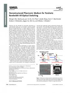 Nanostructured Plasmonic Medium for Terahertz Bandwidth AllOptical ...