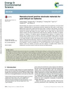 Nanostructured positive electrode materials for post