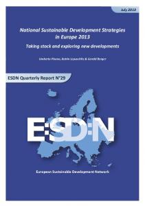 National Sustainable Development Strategies in Europe 2013