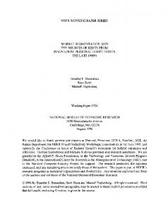 NBER WO~G PAPER SERIES MARKET ... - SSRN papers
