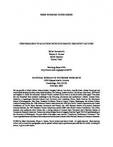 NBER WORKING PAPER SERIES PERFORMANCE ... - SSRN papers