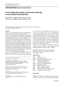 Neck cooling and cognitive performance following ...