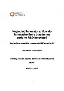 Neglected innovators: How do innovative firms that do not perform ...