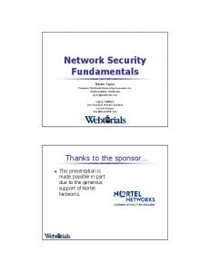 Network Security Fundamentals - Webtorials