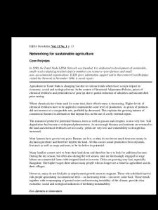 Networking for sustainable agriculture