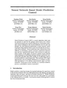 Neural Network Based Model Predictive Control