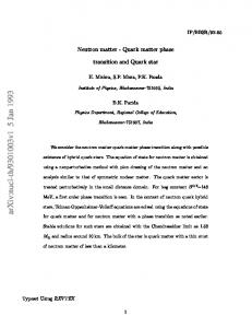 Neutron matter-Quark matter phase transition and Quark star