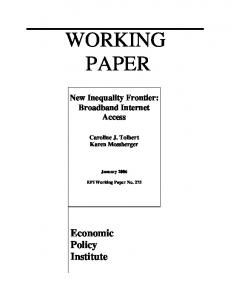 New Inequality Frontier: Broadband Internet Access