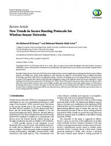 New Trends in Secure Routing Protocols for Wireless Sensor Networks