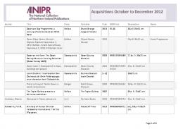 NIPR Publication Resource: Latest acquisitions list