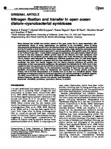 Nitrogen fixation and transfer in open ocean diatom ... - ScienceOpen