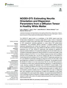 NODDI-DTI: Estimating Neurite Orientation and ... - Semantic Scholar