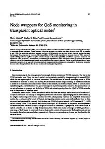 Node wrappers for QoS monitoring in transparent optical nodes - MIT