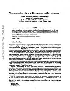 Noncommutativity and Reparametrisation symmetry