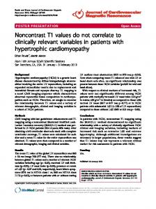 Noncontrast T1 values do not correlate to clinically ... - Springer Link