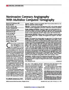 Noninvasive Coronary Angiography With Multislice ... - Semantic Scholar