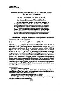 NONPARAMETRIC ESTIMATION OF AN ADDITIVE ... - Project Euclid
