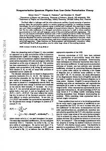 Nonperturbative Quantum Physics from Low-Order Perturbation Theory