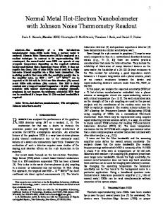 Normal Metal Hot-Electron Nanobolometer with Johnson Noise ... - arXiv