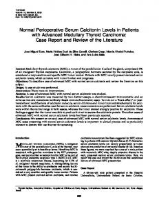 Normal Perioperative Serum Calcitonin Levels in Patients with ...