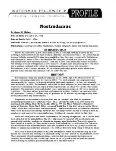 Nostradamus Profile - Watchman Fellowship