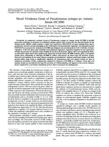Novel Virulence Gene of Pseudomonas syringae pv. tomato Strain ...
