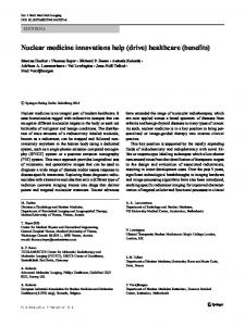 Nuclear medicine innovations help (drive) healthcare ...