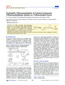 Nucleophilic Trifluoromethylation of Carbonyl Compounds - American