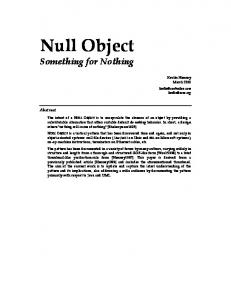 Null Object - CiteSeerX