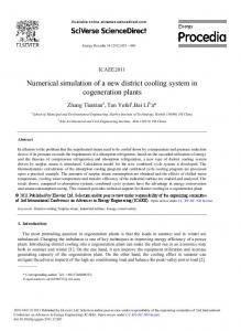 Numerical simulation of a new district cooling ... - ScienceDirect.com