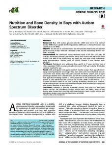 Nutrition and Bone Density in Boys with Autism Spectrum Disorder