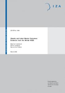 Obesity and Labor Market Outcomes: Evidence from the British ... - IZA