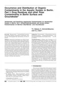 Occurrence and Distribution of Organic Contaminants in the Aquatic ...
