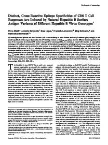 of Different Hepatitis B Virus Genotypes Natural Hepatitis B Surface ...