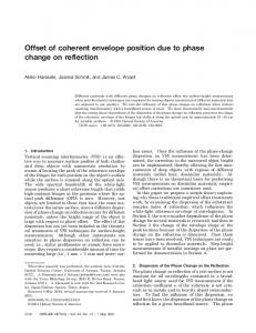 Offset of coherent envelope position due to phase ... - OSA Publishing