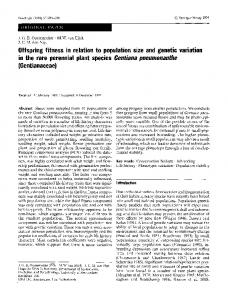 Offspring fitness in relation to population size and ... - Springer Link