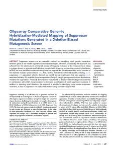 Oligoarray Comparative Genomic Hybridization ... - Semantic Scholar