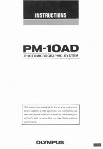 Olympus PM-10AD Photomicrographic System Instructions