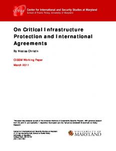 On Critical Infrastructure Protection and ... - Semantic Scholar