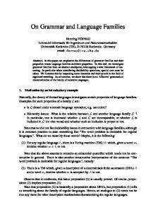 On Grammar and Language Families - CiteSeerX