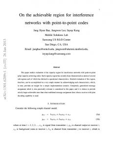 On the achievable region for interference networks ... - Semantic Scholar