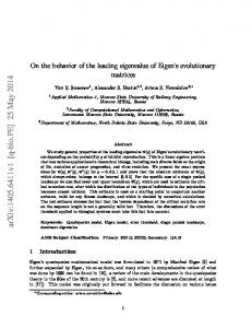 On the behavior of the leading eigenvalue of Eigen's evolutionary ...