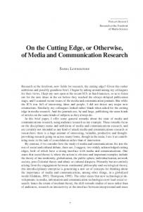 On the Cutting Edge, or Otherwise, of Media and ... - Nordicom