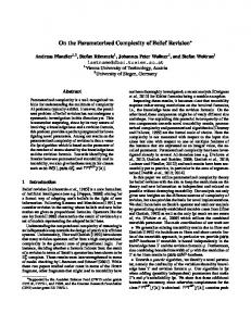 On the Parameterized Complexity of Belief Revision - Computer ...