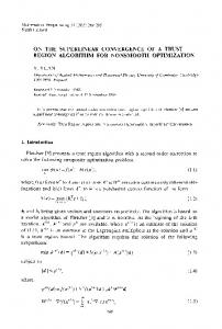 On the superlinear convergence of a trust region algorithm for ... - LSEC