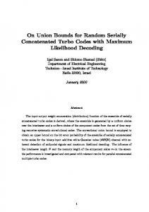 On Union Bounds for Random Serially Concatenated Turbo Codes ...
