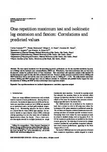 One-repetition maximum test and isokinetic leg